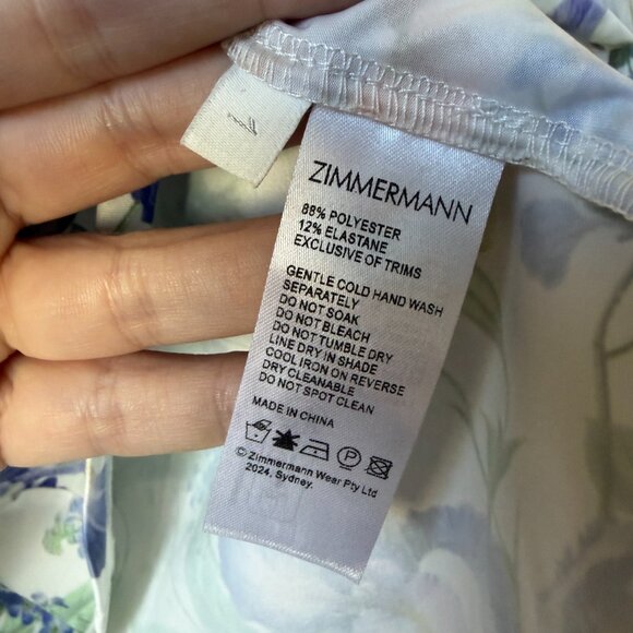 SOLD!!! Zimmermann Natura Frilled Tank + Tuck Shorts Set in Blue Garden Print - Picture 11 of 13